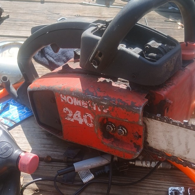 #ad #ad Homelite 240 Chainsaw Gasoline Powered Red Black Metal Plastic Model 240 $65.13