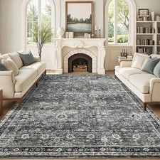 9x12 Vintage Area Rug for Living Room Bedroom Machine Washable Distressed Rug