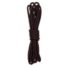 5.5 Yard Leather Cord, 5.5mm Round Braided Leather Strips, Dark Coffee