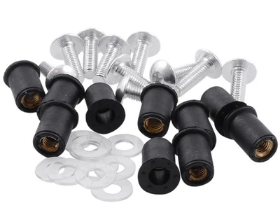 10 x M5 Gummimutter mit Schrauben für Verkleidung Motorrad Verkleidungsschraube - Bild 1 von 3