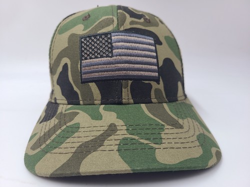 American Flag Camo Outdoor Cap Snapback Hat Hunt Fish Dad Men Women Green Brown - Picture 2 of 11