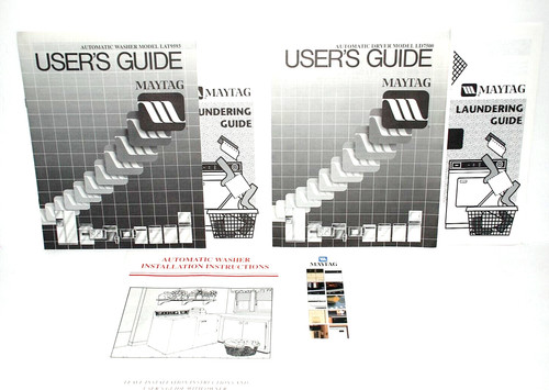 MAYTAG Washer & Dryer User Guides Manuals For Model LAT9593 Installation Laundry