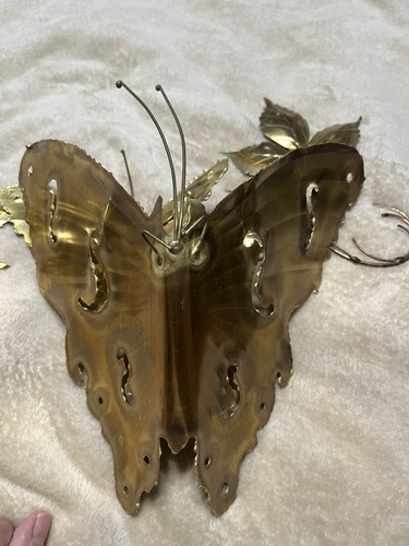 2 Vintage Metall Schmetterlinge & 2 Blattranken - Bild 8 von 11