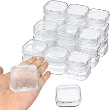 30 Packs Clear Small Plastic Containers Transparent Storage Box with Hinged4999