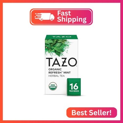 TAZO Organic Refresh Mint Herbal Tea Bags with Peppermint and Spearmint, Caffein