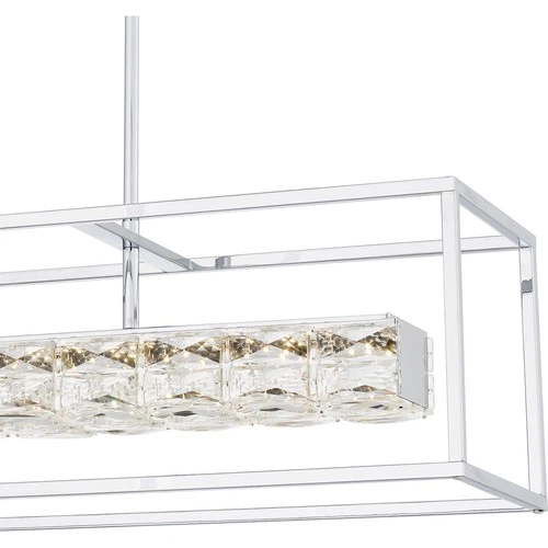 Polished Chrome LED Linear Chandelier from the Dazzle Collection - Picture 6 of 7