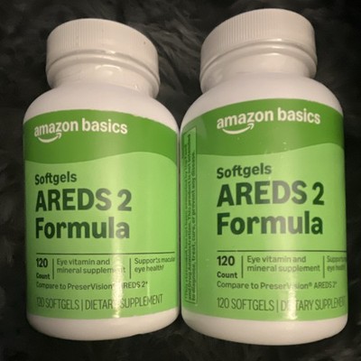 Amazon Basics AREDS 2 Eye Health 120 Softgels Lutein Zeaxanthin Exp 09/2027