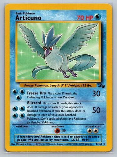 Articuno (17) Unlimited Pokemon Rare [Fossil 17/62] Lightly Played