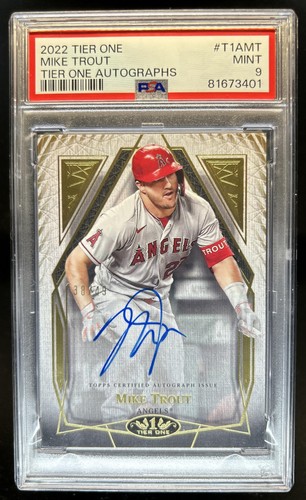 2022 Topps Tier One Mike Trout Auto Autograph #/49 Angels PSA 9