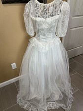 80s GUNNE SAX JESSICA MCCLINTOCK wedding dress bridal lace Cottagecore white Sz5