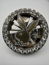 Playboy Bunny Spinning Vintage Rhinestone Belt Buckle