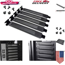 Dust Filter PCI Slot Covers - 5 Pack Hard Steel Plates with Installation Screws