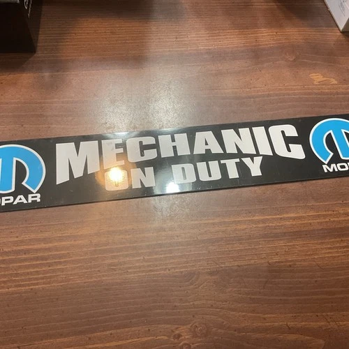 Mopar Vintage Sign Mechanic On Duty Metal Sign 18 Inches Long