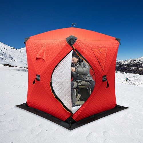 Tenda da Pesca Pop-up 2 Persone Rifugio Ghiaccio Baracca Interno Tessuto Oxford Portatile - Foto 3 di 17