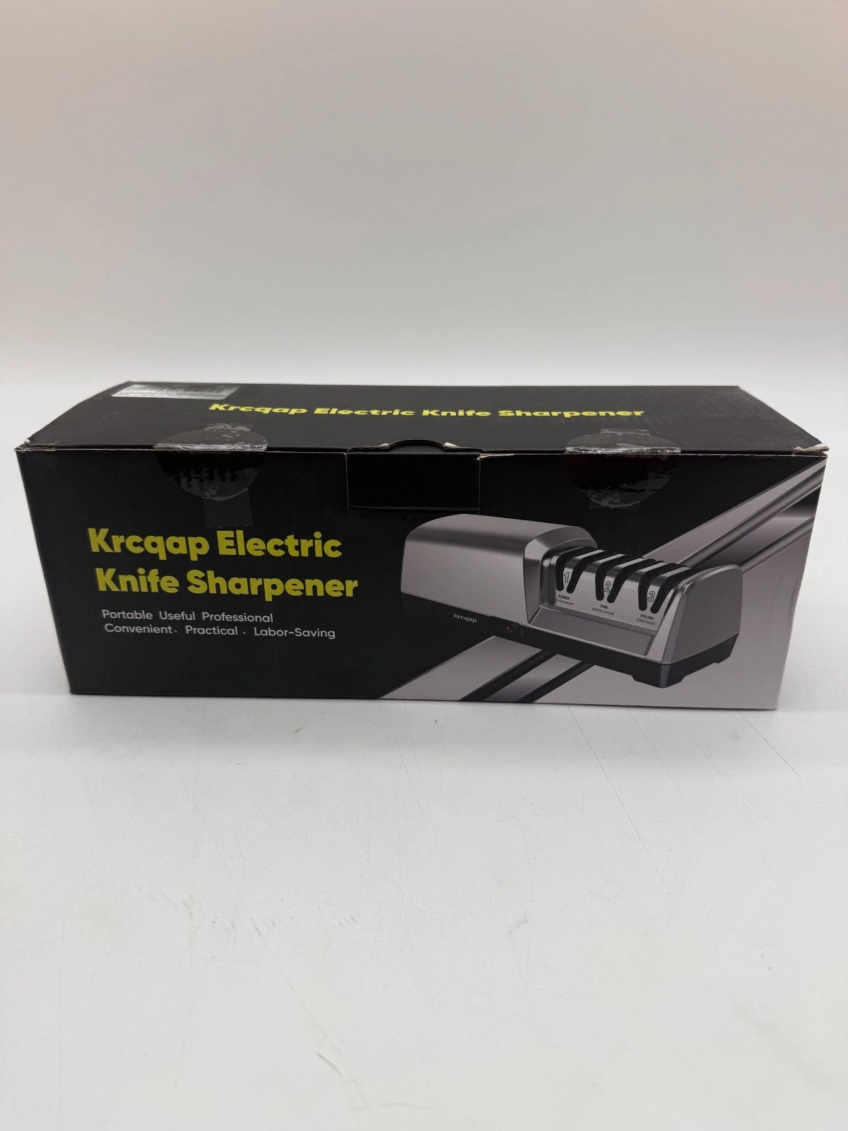 Krcqap Electric Knife Sharpener 3-Stage Professional 15-Degree Diamond Hone