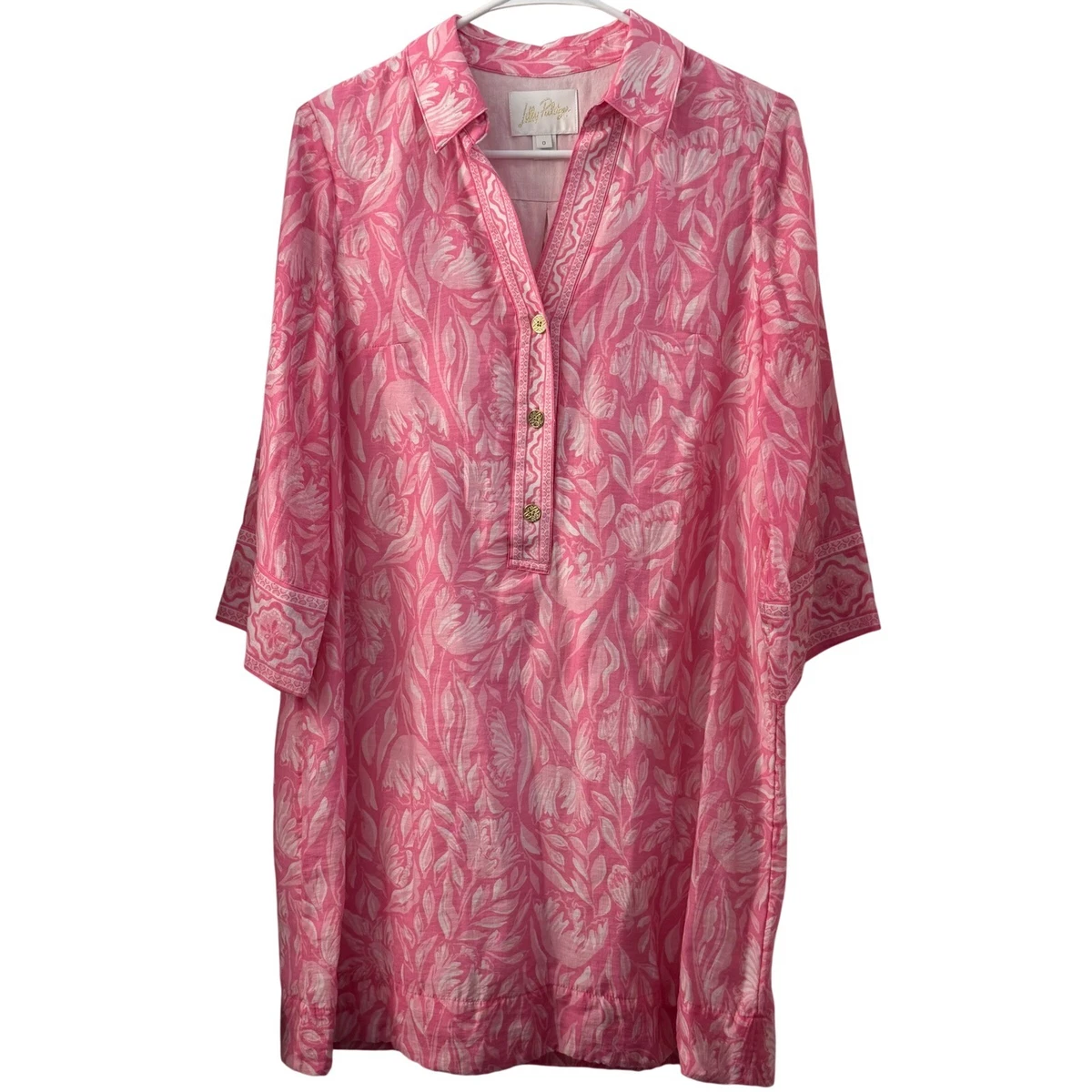 chinese dress ladies Lilly Pulitzer Pilar Tunic Linen Dress Aura Pink MD at Amazon Women's  Clothing store