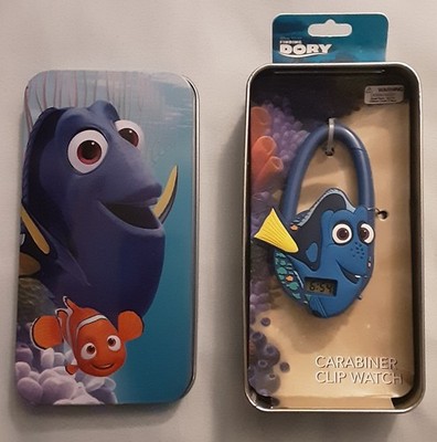 Disney Pixar Finding Dory Carabiner Clip Watch New W/Metal Tin (New battery)