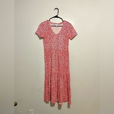 J. Crew Red Floral Stretch Midi Dress Summer Spring