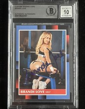 Brandi Love Signed Custom Trading Card Beckett Encapsulated Autograph Grade 10