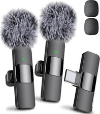 Wireless Lavalier Microphone Video Recording Mic Live For iPhone iPad Android
