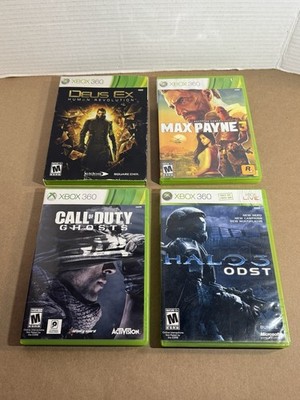 Lot of 4 Xbox 360 - Deus Ex - Halo 3 ODST - Call of Duty Ghosts - Max Payne 3