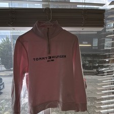 Tommy Hilfiger Mens Pink Solid 1/4 Zip High N...