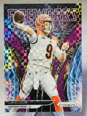   JOE BURROW 2021 Prizm Fireworks Purple Power X-fractor /49 #BENGALS STAR  