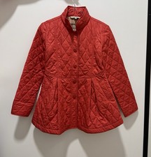 Burberry London Quilted Kids Girls Red Coat Jacket Size 11-12