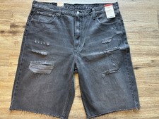 Levi's 469 Loose Fit Distressed Black Jean Shorts Men s Size 40 NWT
