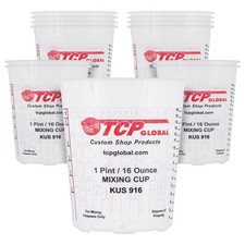 16-ounce 1 Pint Paint Epoxy Mixing Cup Calibrated Ratios - Pack Of 12 Cups