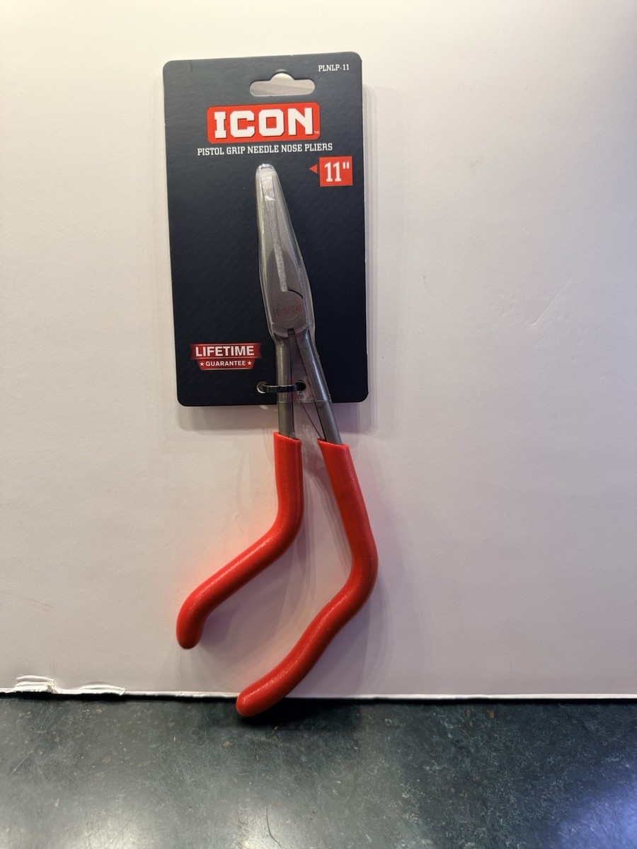 NEW ICON 11” in. Long Reach Pistol Grip Needle Nose Pliers PLNLP