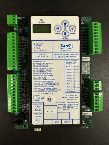 AAON VCCX2 Controller HVAC Control Board 24 VAC 1A MPN ASM01698 V87900