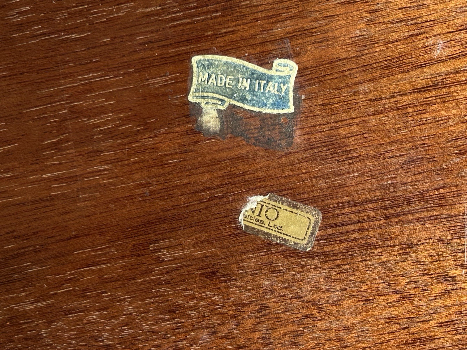 Italian Sorrento Marquetry Serving Tray – Brass Edge, Mid-Century Design