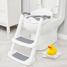 Forbena Potty Training Toilet Seat with 12.8 inches x 15.3 inches, White-grey