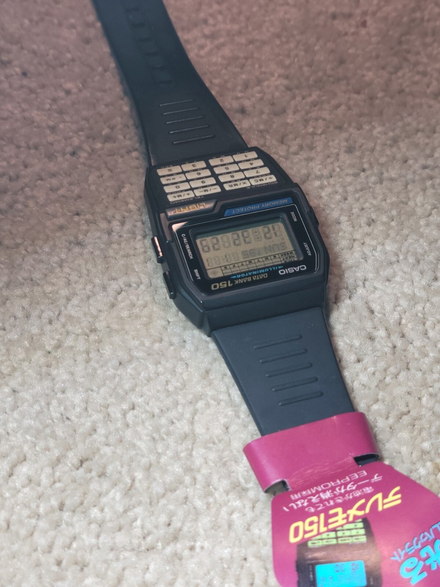 Casio DBC-150b Databank 150 Telememo Vintage Digital Watch Brand 