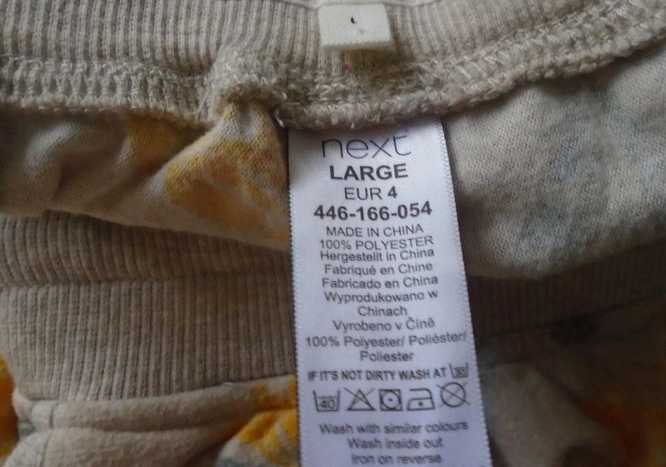 Pantalones de pijama Next Escape Reality conejitos beige polar PJ talla L 14/16 en muy buena condición Foto 3 de 4