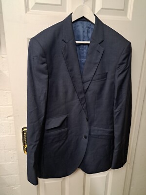 Hackett dunkelblau Anzug 42 lang London Savile Wolle 2 Teiler Arbeit Hochzeit Beerdigung