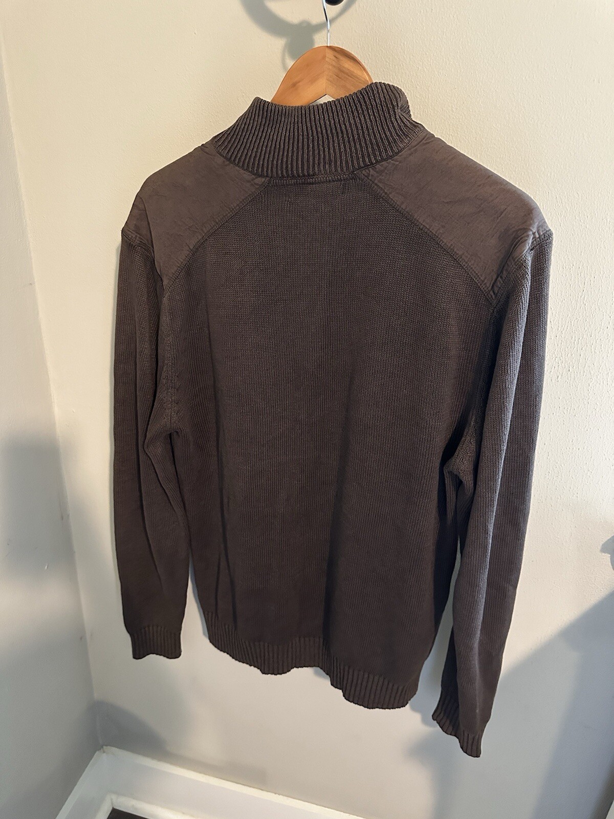 Method Brown Knit Quarter Zip Pullover Sweater Me… - image 7