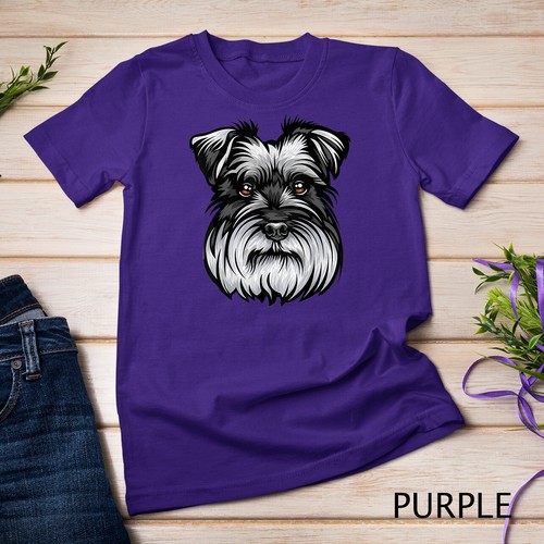 Cool Schnauzer Dog Face T-Shirt Unisex T-shirt - Picture 10 of 15