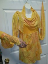 WInged Dance costume Lyrical Ballet tiedye dress over leotard 2 colors ch/ladies