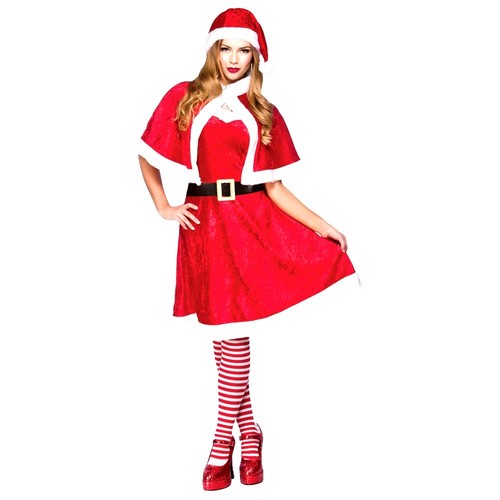 Ladies LITTLE MISS SANTA Clause Christmas Xmas Adult Fancy Dress Costume  Festive | eBay