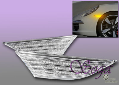FOR PORSCHE 911 981 982 CAYMAN CLEAR SMD 3 LINES LED SIDE MARKER SIGNAL LIGHTS