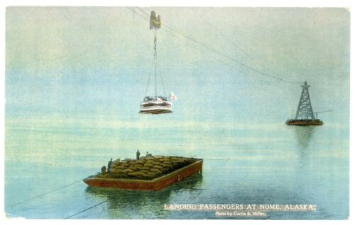 Postcard LANDING PASSENGERS AT NOME, ALASKA Photo by Curtis & Miller - Picture 1 of 2