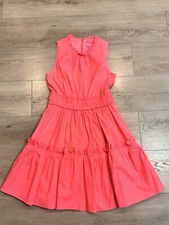 Lilly Pulitzer Dress Size 2 Elina Stretch Sleeveless Ruffle Pocket Coral Spritz