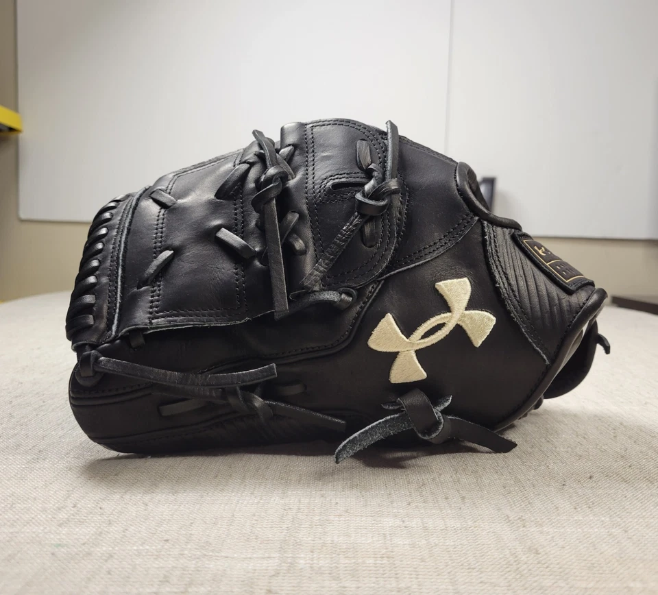Guante Under Armour Impecable 12" 2 Piezas Web P LHT Cuero Negro Lanzamiento a la Izquierda Foto 4 de 4