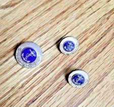 Lot/3 Vtg Enameled Anchor Shank Buttons London Badge & Button Company England