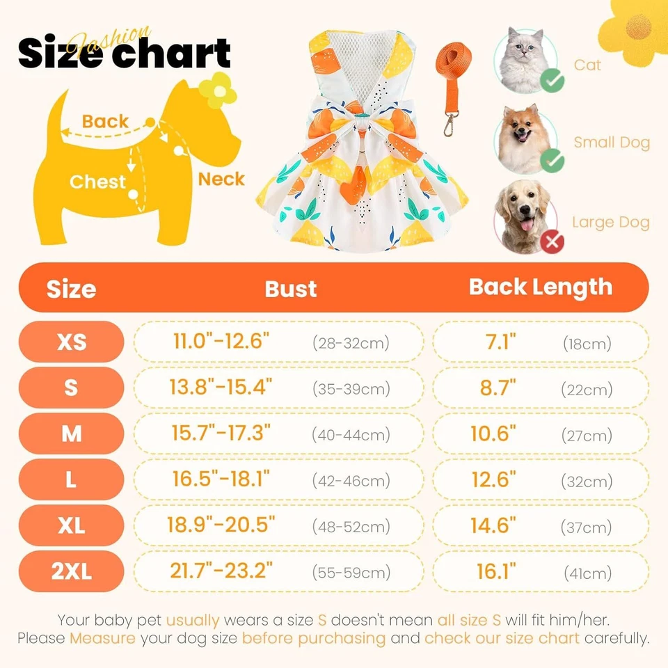 Elegante Niña Perro Vestido Arnés + Correa Pajarita Pequeña Mascota Cachorro Gato Chaleco Ropa Foto 3 de 4