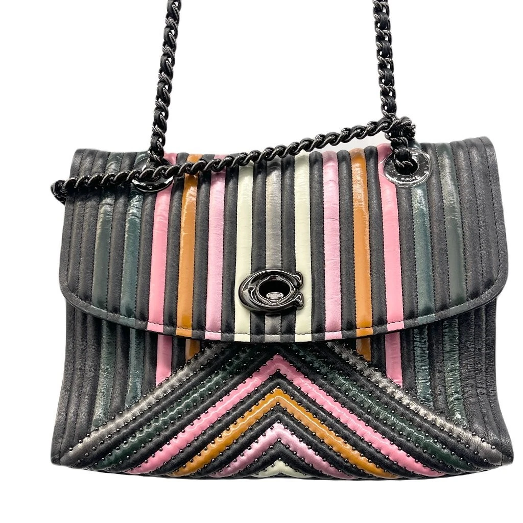 Pink and black coach best sale purse