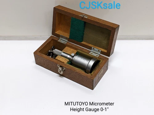 MITUTOYO  Micrometer Height Gauge 0-1" In Wooden Box (USED).