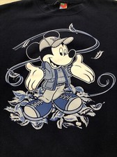 Vintage 90s Mickey Mouse Sweatshirt Sweater Hip Hop Blue Unlimited Jerry Leigh